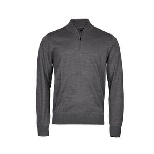 Tee Jays Mens Half Zip Sweatshirt / Grey Melange
